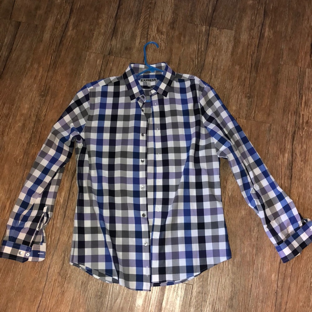 Men’s Express plaid button down shirt